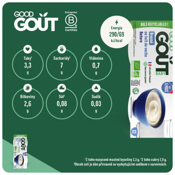 GOOD GOUT BIO Dezert mliečny (2×100 g), 6m+