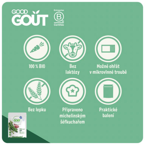 GOOD GOUT BIO Hrášok s teľacím mäsom 190 g