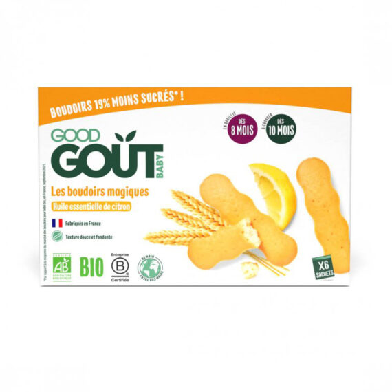GOOD GOUT BIO Piškóty s esenciálnym citrónovým olejom (120 g), 8m+