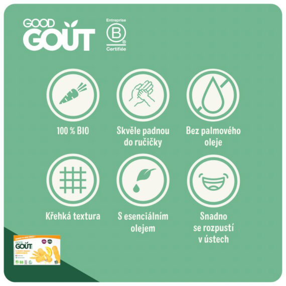 GOOD GOUT BIO Piškóty s esenciálnym citrónovým olejom (120 g), 8m+