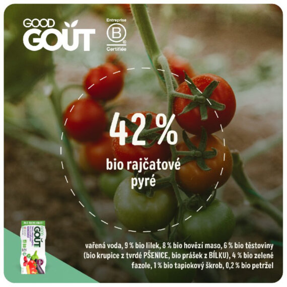 GOOD GOUT BIO Špagety s baklažánom a hovädzím mäsom (2×190 g), 8m+