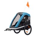 HAMAX Avenida One – jednomiestny vozík za kolo vr. ramena + kočíkový set Petrol Blue, odpružený