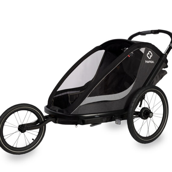 HAMAX Vozík vr. ramená + kočíkový set za bicykel Cocoon Grey/black
