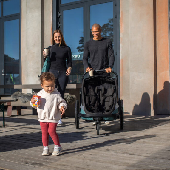 HAMAX Vozík vr. ramená + kočíkový set za bicykel Cocoon Grey/black