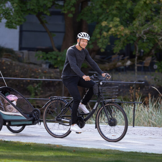 HAMAX Vozík vr. ramená + kočíkový set za bicykel Cocoon Grey/black