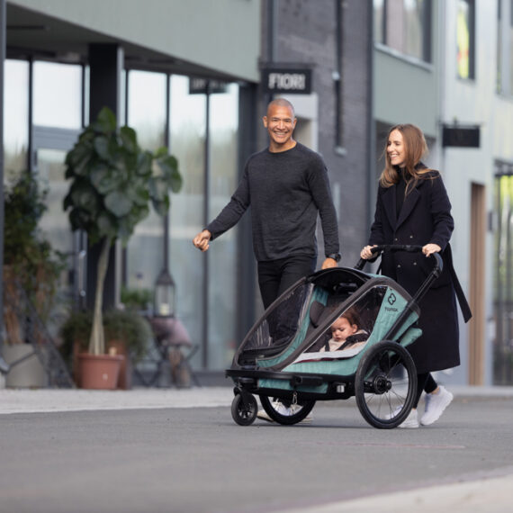 HAMAX Vozík vr. ramená + kočíkový set za bicykel Cocoon Grey/black