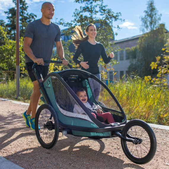 HAMAX Vozík vr. ramená + kočíkový set za bicykel Cocoon Grey/black