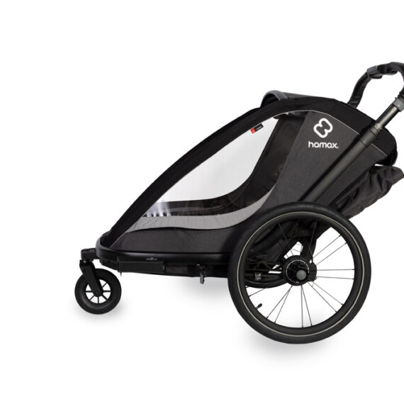 HAMAX Vozík vr. ramená + kočíkový set za bicykel Cocoon Grey/black