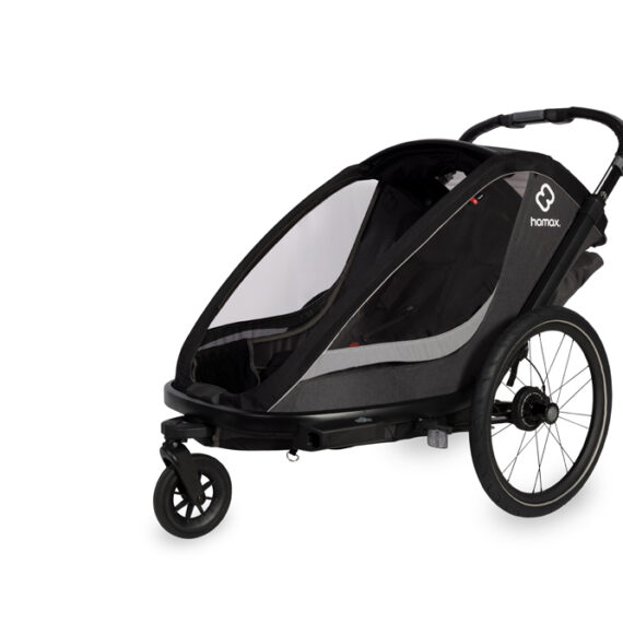 HAMAX Vozík vr. ramená + kočíkový set za bicykel Cocoon Grey/black
