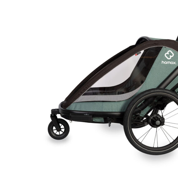 HAMAX Vozík za bicykel vr. ramená + kočíkovú set Cocoon One Green/black