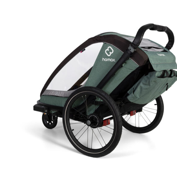 HAMAX Vozík za bicykel vr. ramená + kočíkovú set Cocoon One Green/black