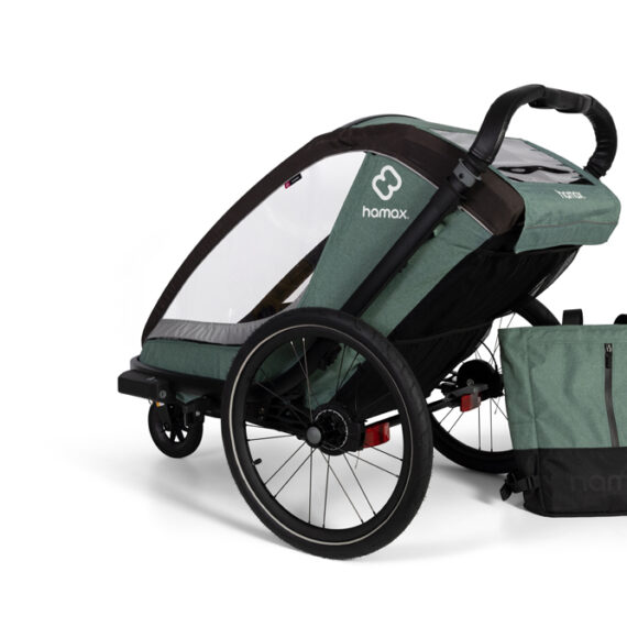 HAMAX Vozík za bicykel vr. ramená + kočíkovú set Cocoon One Green/black
