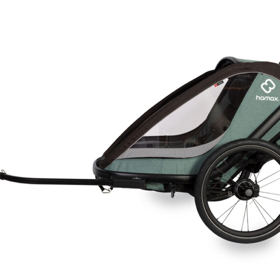 HAMAX Vozík za bicykel vr. ramená + kočíkovú set Cocoon One Green/black