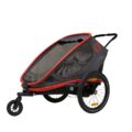 HAMAX Outback 2v1 – dvojmiestny vozík za bicykel vr. ramena + kočíkový set Grey/Red/Antracit poloh.
