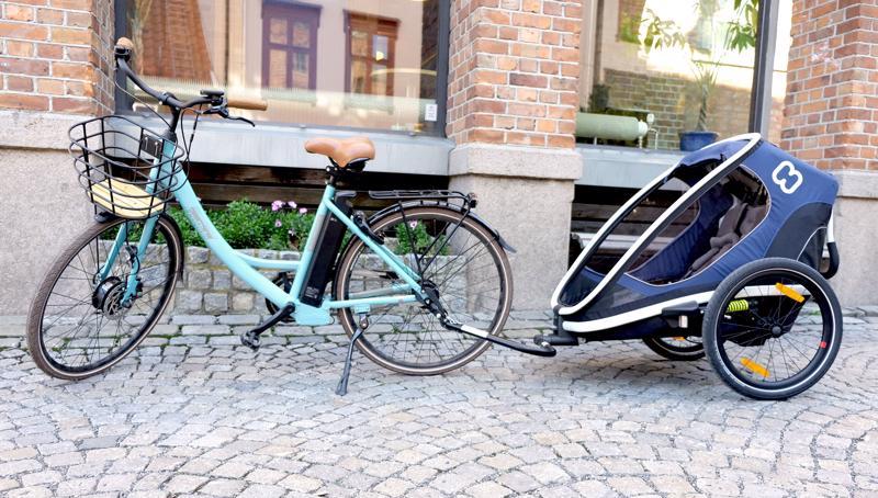 HAMAX Outback One – jednomiestny vozík za bicykel vr. ramená + kočíkovú set – Navy Blue, polohovacie