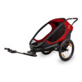 HAMAX Outback One – jednomiestny vozík za bicykel vr. ramená + kočíkovú set – Red/Black, polohov