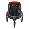 HAMAX Outback One – jednomiestny vozík za bicykel vr. ramená + kočíkovú set – Red/Black, polohov