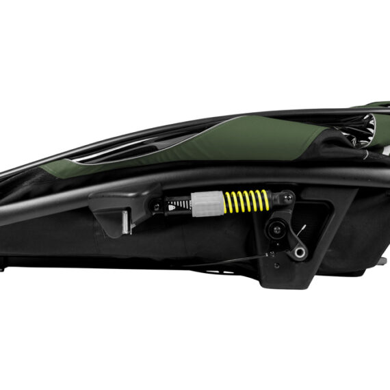 HAMAX Outback One – jednomiestny vozík za bicykel vr. ramená + kočíkovú set – Green/Black, polohov