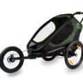HAMAX Outback One – jednomiestny vozík za bicykel vr. ramená + kočíkovú set – Green/Black, polohov