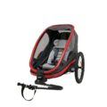 HAMAX Outback One – jednomiestny vozík za bicykel vr. ramená + kočíkovú set – Grey/Red/Antr, polohov