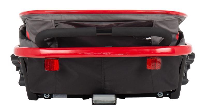 HAMAX Outback One – jednomiestny vozík za bicykel vr. ramená + kočíkovú set – Grey/Red/Antr, polohov