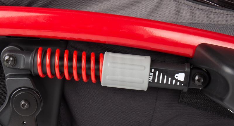 HAMAX Outback One – jednomiestny vozík za bicykel vr. ramená + kočíkovú set – Grey/Red/Antr, polohov