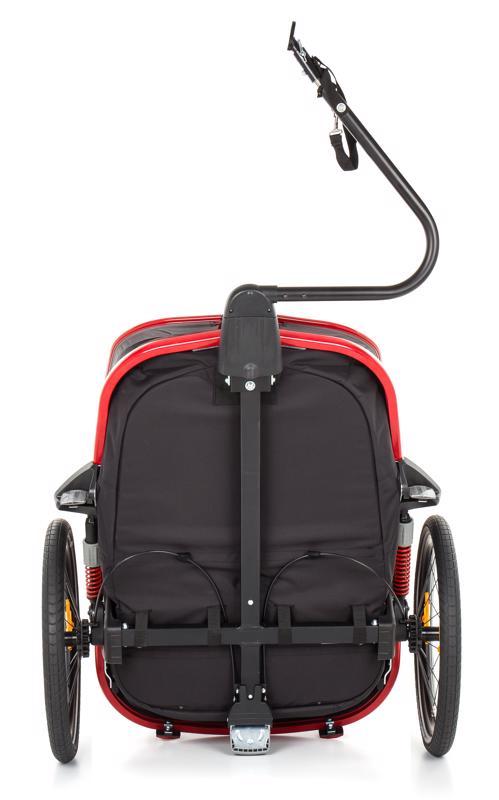 HAMAX Outback One – jednomiestny vozík za bicykel vr. ramená + kočíkovú set – Grey/Red/Antr, polohov