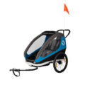 HAMAX Vozík dvojmiestny za bicykel vr. ramená + kočíkový set Traveller Petrol Blue/Grey