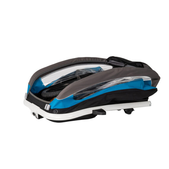 HAMAX Vozík dvojmiestny za bicykel vr. ramená + kočíkový set Traveller Petrol Blue/Grey