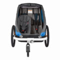 HAMAX Vozík dvojmiestny za bicykel vr. ramená + kočíkový set Traveller Petrol Blue/Grey