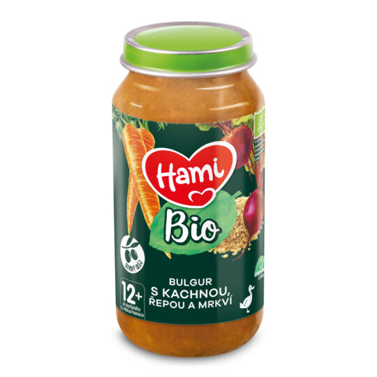 HAMI BIO Príkrm mäsovo-zeleninový Bulgur s kačicou, repou a mrkvou 250 g,