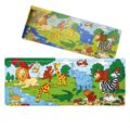 HM STUDIO Doskové puzzle ZOO drevené 21 dielov