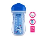 CHICCO Hrnček Active termo s tvrdým náustkom 266 ml modrý, žralok 14m+
