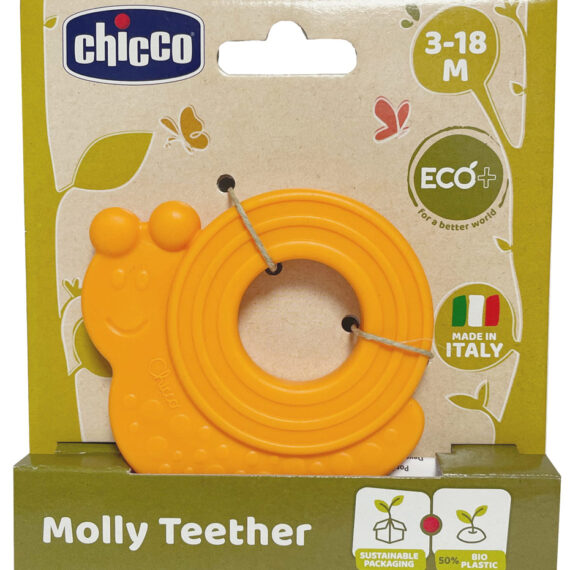 CHICCO Hryzačka Eco+ Slimáčik Molly oranžový 3m+