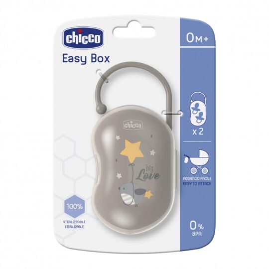 CHICCO Puzdro na cumlík Easy Box dvojité – neutral
