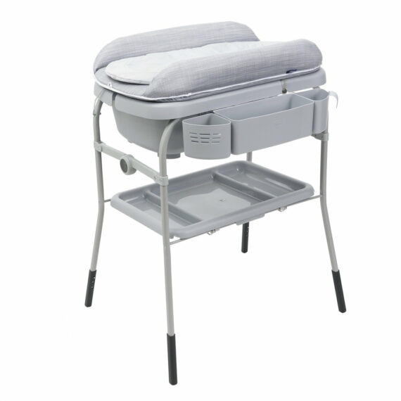CHICCO Stolík prebaľovací s vaničkou Cuddle & Bubble – Grey Melange
