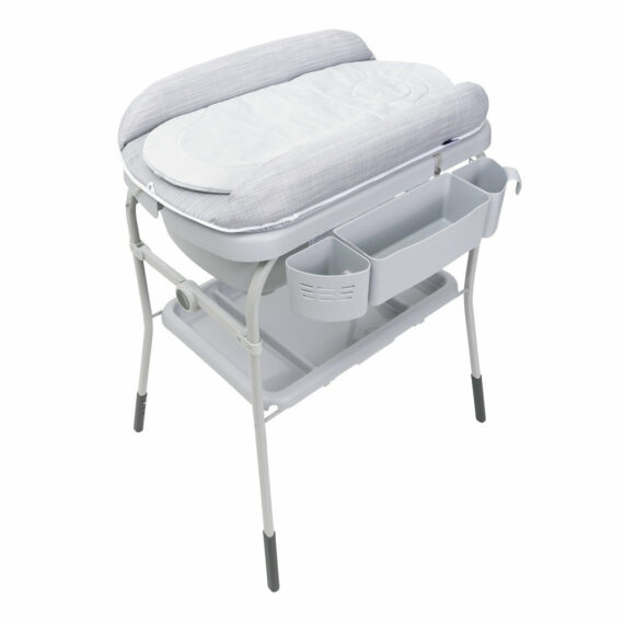 CHICCO Stolík prebaľovací s vaničkou Cuddle & Bubble – Grey Melange