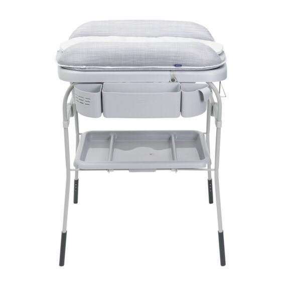 CHICCO Stolík prebaľovací s vaničkou Cuddle & Bubble – Grey Melange