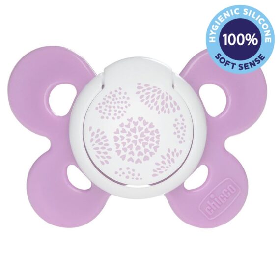 CHICCO Cumlík Physio Comfort silikónový 6-16m dievča – bodky 1 ks