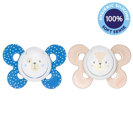 CHICCO Cumlík Physio Comfort silikónový 6-16m chlapec – macko/líška 2 ks