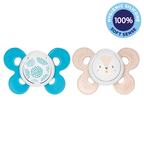 CHICCO Cumlík Physio Comfort silikónový 6-16m chlapec – bodky/líška 2 ks