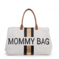 CHILDHOME Prebaľovacia taška Mommy Bag Big Off White / Black Gold