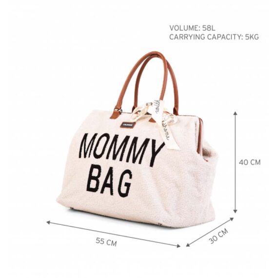 CHILDHOME Prebaľovacia taška Mommy Bag Teddy Off White