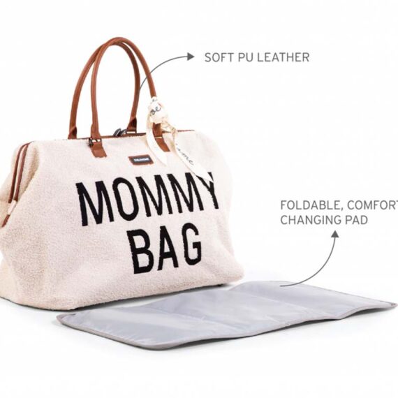 CHILDHOME Prebaľovacia taška Mommy Bag Teddy Off White