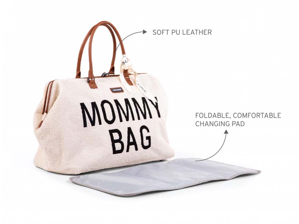 CHILDHOME Prebaľovacia taška Mommy Bag Teddy Off White
