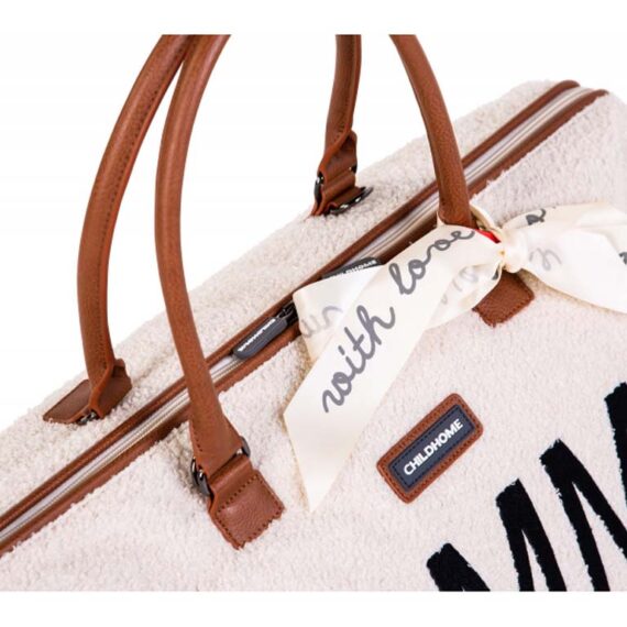 CHILDHOME Prebaľovacia taška Mommy Bag Teddy Off White