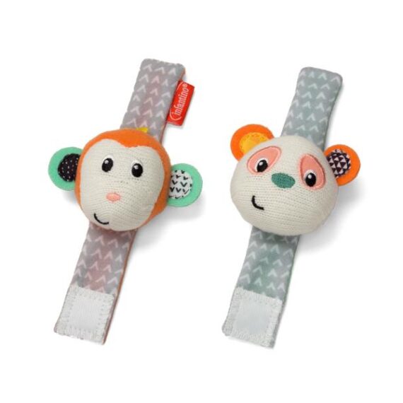 INFANTINO Hrkálky na ruku Opička a Panda