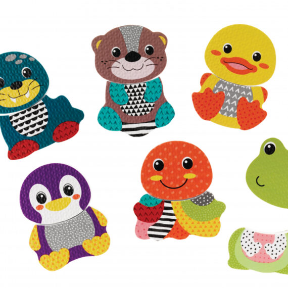 INFANTINO Penové samolepky zvieratiek do kúpeľa Mix & Match