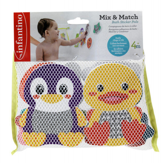INFANTINO Penové samolepky zvieratiek do kúpeľa Mix & Match