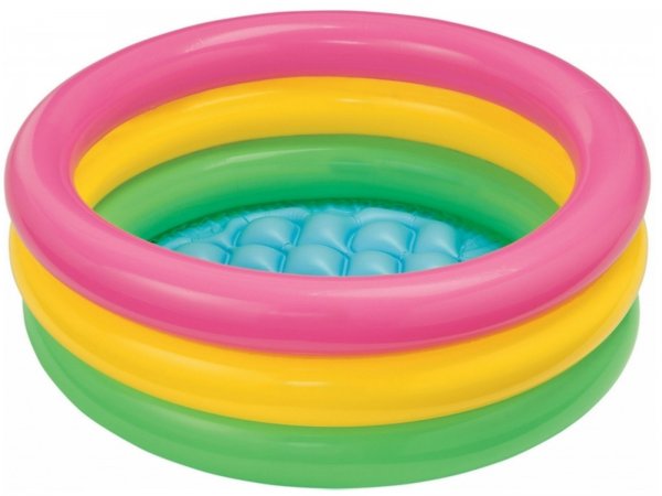 INTEX Bazén nafukovacie dno dúhový 86×25 cm 3 komory